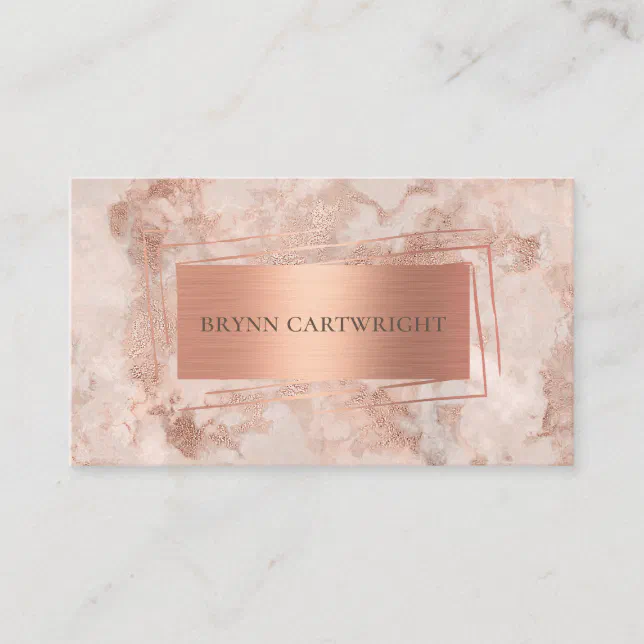 Rose Gold Marble Modern Elegant Business Card | Zazzle