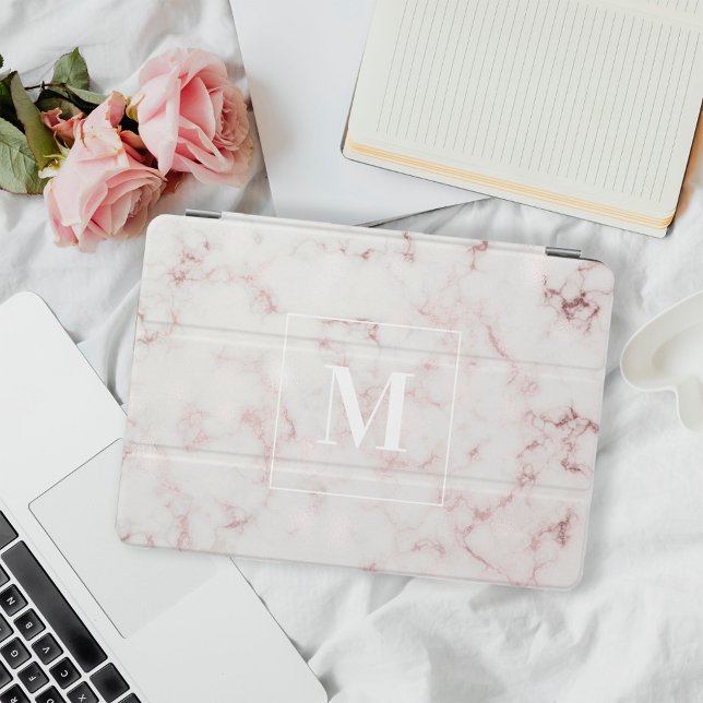 Rose Gold Marble Monogram iPad Mini Cover (Creator Uploaded)