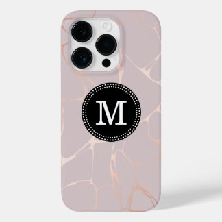 Rose Gold Marble Monogram iPhone Case