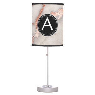 Rose Gold Marble Monogram Lamp