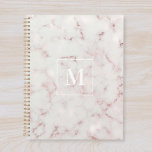 Rose Gold Marble Monogram Planner<br><div class="desc">Custom-designed planner notebook featuring modern stylish rose gold and pink marble with personalized monogram.</div>