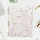 Rose Gold Marble Monogram Planner<br><div class="desc">Custom-designed planner notebook featuring modern stylish rose gold and pink marble with personalized monogram.</div>
