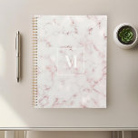 Rose Gold Marble Monogram Planner<br><div class="desc">Custom-designed planner notebook featuring modern stylish rose gold and pink marble with personalized monogram.</div>