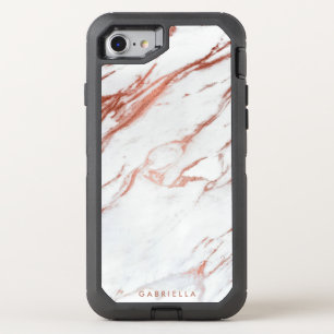 Rose Gold Marble OtterBox Defender iPhone SE/8/7 Case