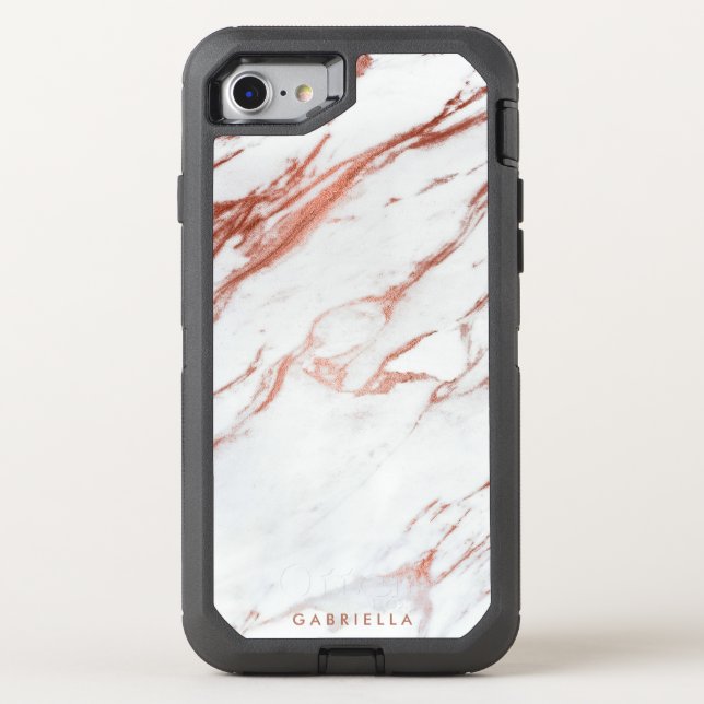 Rose Gold Marble Otterbox iPhone Case (Back)
