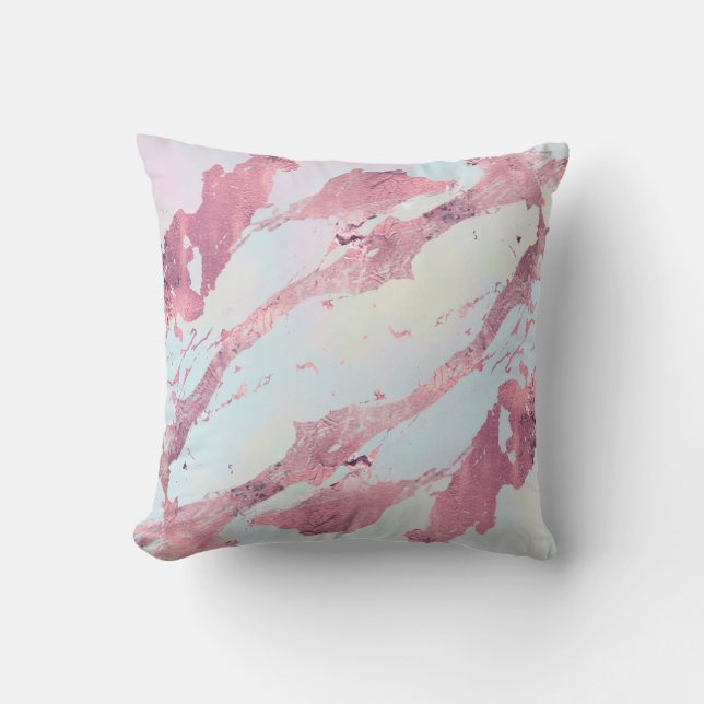 Rose Gold Marble Pastel Pattern  Throw Pillow (Front)