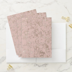 Rose Gold Marble Pattern Pocket Folder