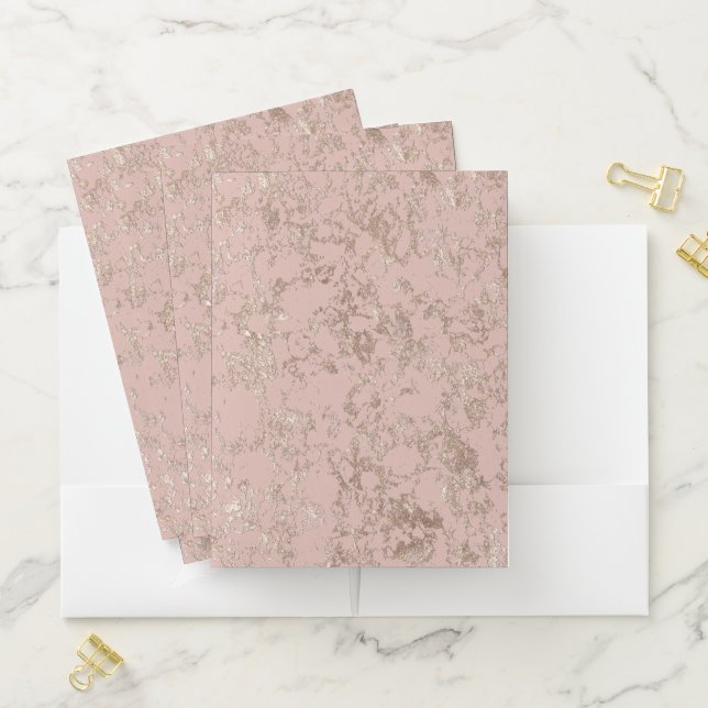 Rose Gold Marble Pattern Pocket Folder (In Situ)