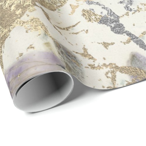 Rose Gold Marble Peach Blush Gray Cottage Wrapping Paper
