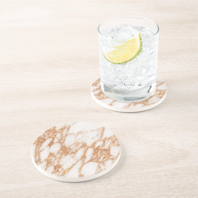 rose gold marble sandstone coaster (Side)