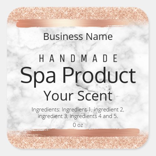 Rose Gold Marble Soap Body Scrub Bath Soak Labels