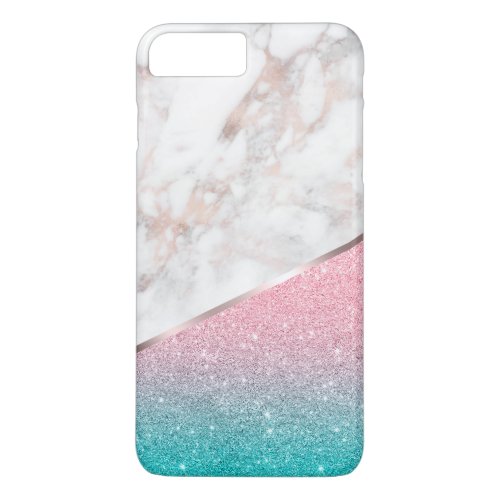 Rose_gold marble  sparkling glitter iPhone 8 plus7 plus case