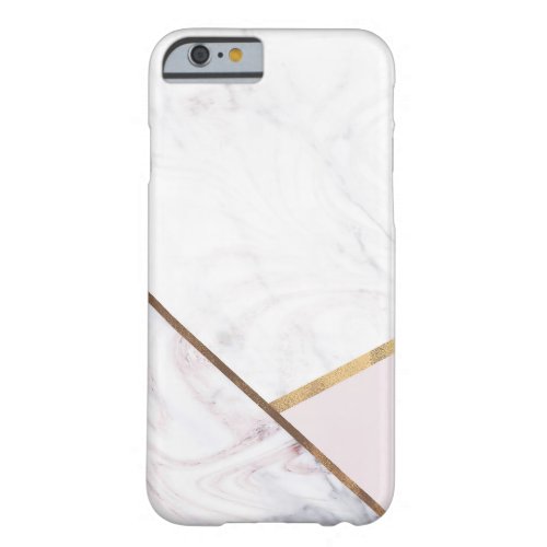 Rose Gold Marble Swirl  Blush Pink Bronze Glam Barely There iPhone 6 Case