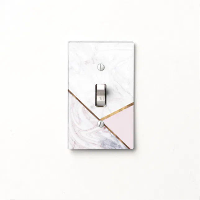 Rose Gold Marble Swirl & Blush Pink Bronze Glam Light Switch Cover | Zazzle