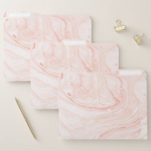 Rose_gold marble swirls background file folder