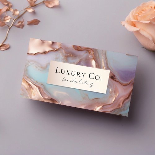 Rose Gold Marble Texture Business Card