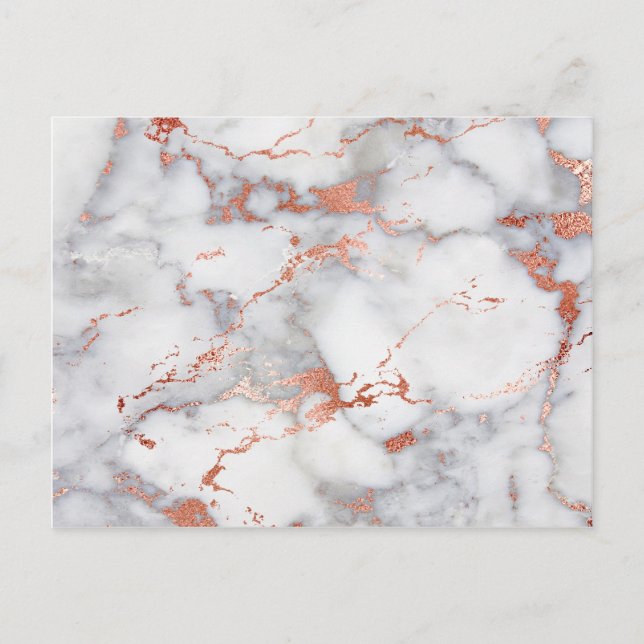 rose gold marble texture postcard (Front)