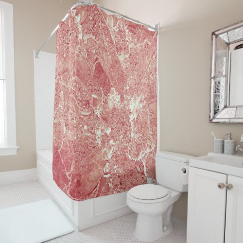 Rose Gold Marble Texture Shower Curtain