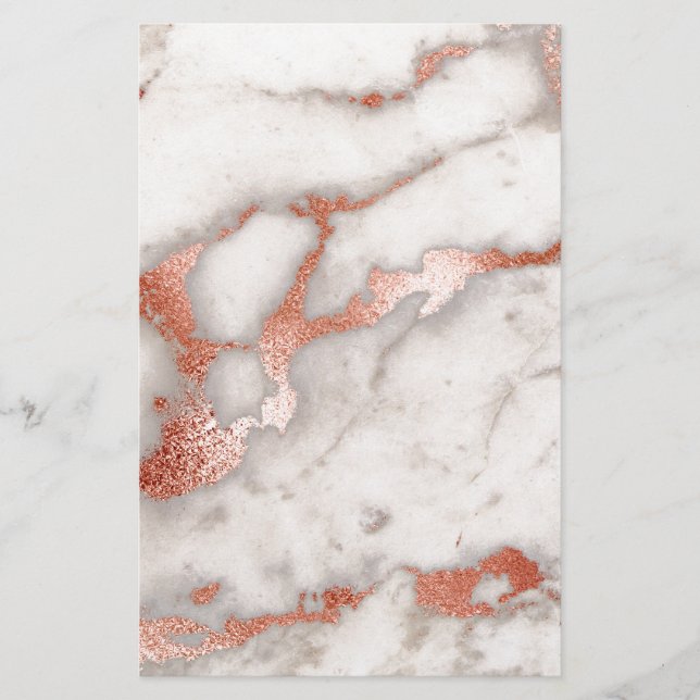 Rose Gold Marble Texture Stationery (Front)