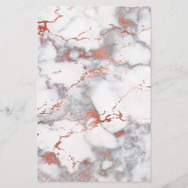 rose gold marble texture stationery (Front)