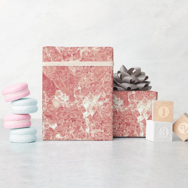Rose Gold Marble Texture Wrapping Paper (Baby Shower)