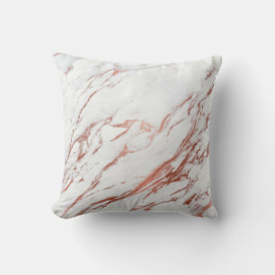 Rose Gold Marble Throw Pillow