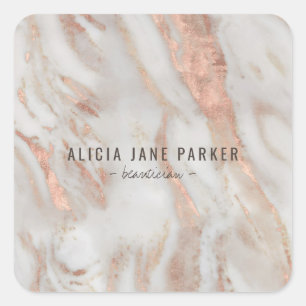 Rose gold marble unique elegant professional square sticker