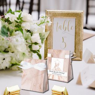 Rose Gold Marble Wedding & Quinceañera Personalize Favor Boxes