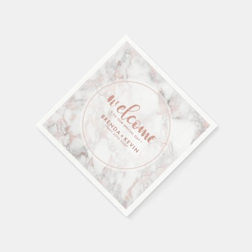Rose_Gold Marble Welcome Typography Napkins