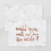 Rose gold marble will you walk me down the aisle (Front/Back)