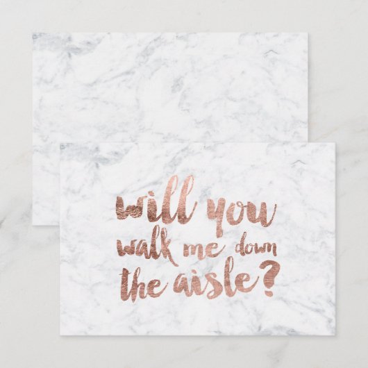 Rose gold marble will you walk me down the aisle (Front/Back)