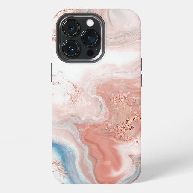 Rose Gold Marbled  Iphone Case (Back)