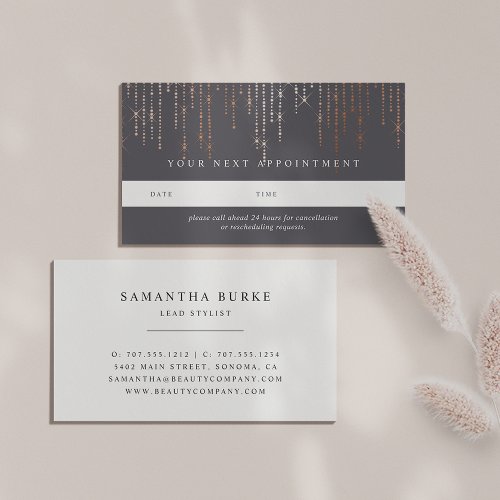 Rose Gold Marquee Appointment Cards