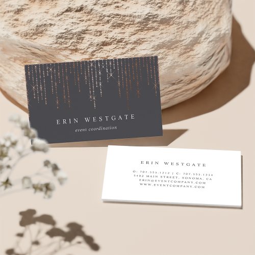 Rose Gold Marquee Business Card