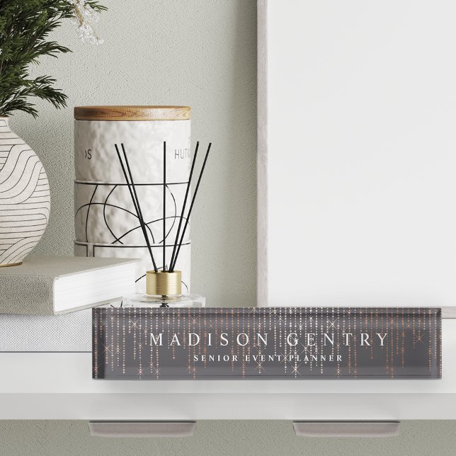 Rose Gold Marquee Desk Name Plate (Creator Uploaded)