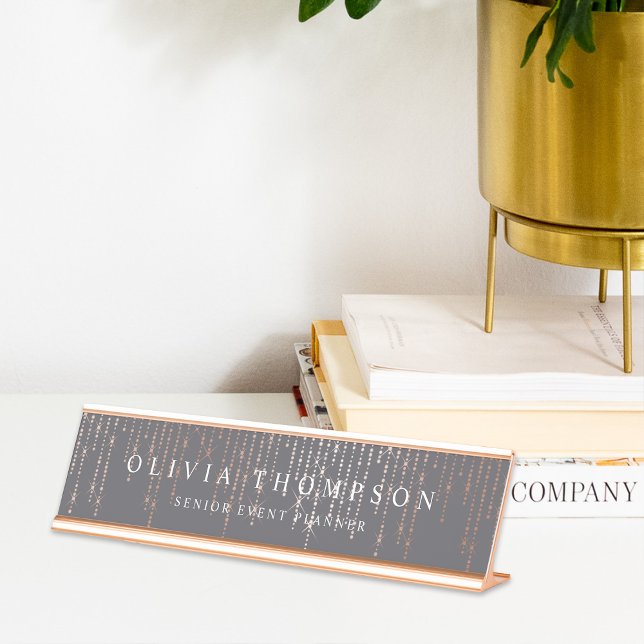 Rose Gold Marquee Desk Name Plate (Creator Uploaded)