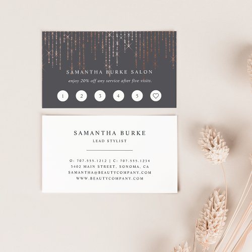 Rose Gold Marquee Loyalty Cards