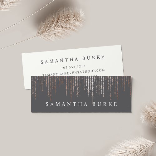 Rose Gold Marquee Mini Business Card