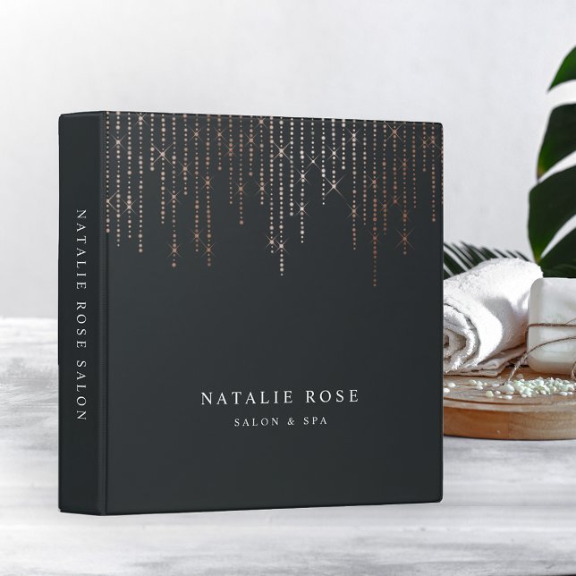 Rose Gold Marquee Personalized 3 Ring Binder (Creator Uploaded)
