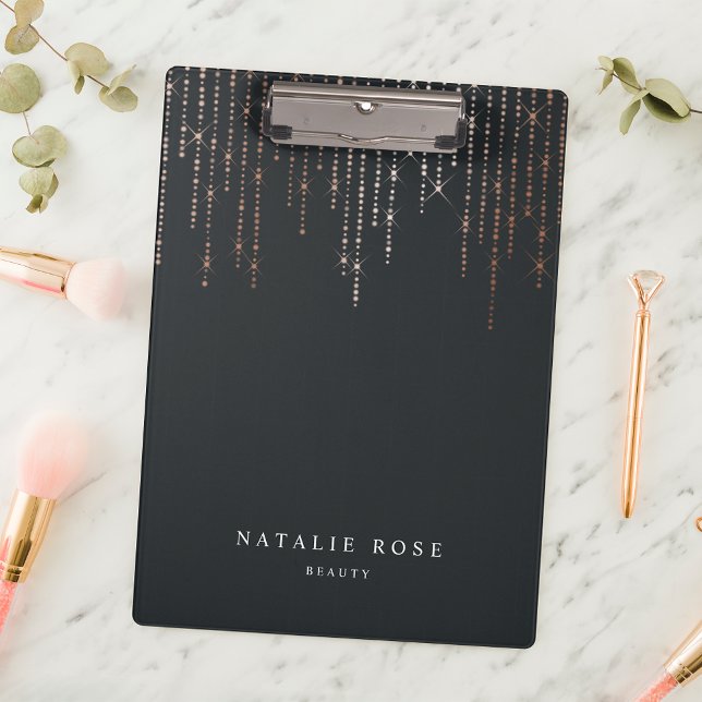 Rose Gold Marquee Personalized Clipboard (Creator Uploaded)