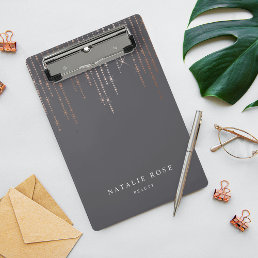 Rose Gold Marquee Personalized Mini Clipboard