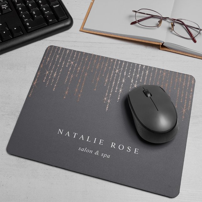 Rose Gold Marquee Personalized Mouse Pad (Creator Uploaded)