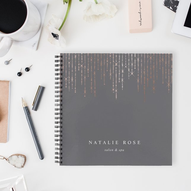 Rose Gold Marquee Personalized Notebook (Creator Uploaded)