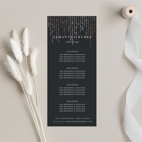 Rose Gold Marquee  Pricing or Services Rack Card