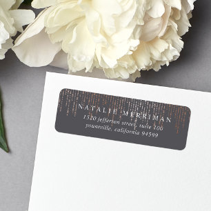 Rose Gold Marquee Return Address Label