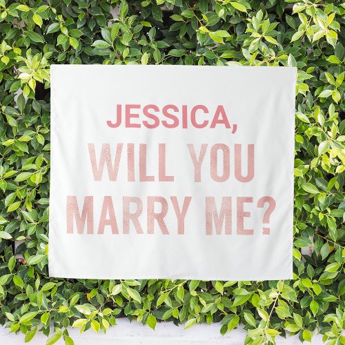 Rose Gold Marriage Proposal With Name Marry Me Tap Tapestry