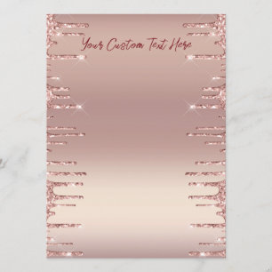 Rose Gold Menu Custom Text - Choose Font - Colors