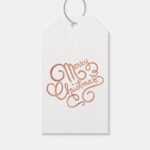 Rose Gold Merry Christmas Gift Tag