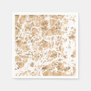Rose gold messy marble graphic pattern napkins