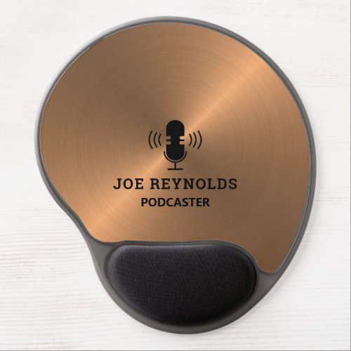 Rose Gold Metal Effect Podcaster Podcast Gel Mouse Pad